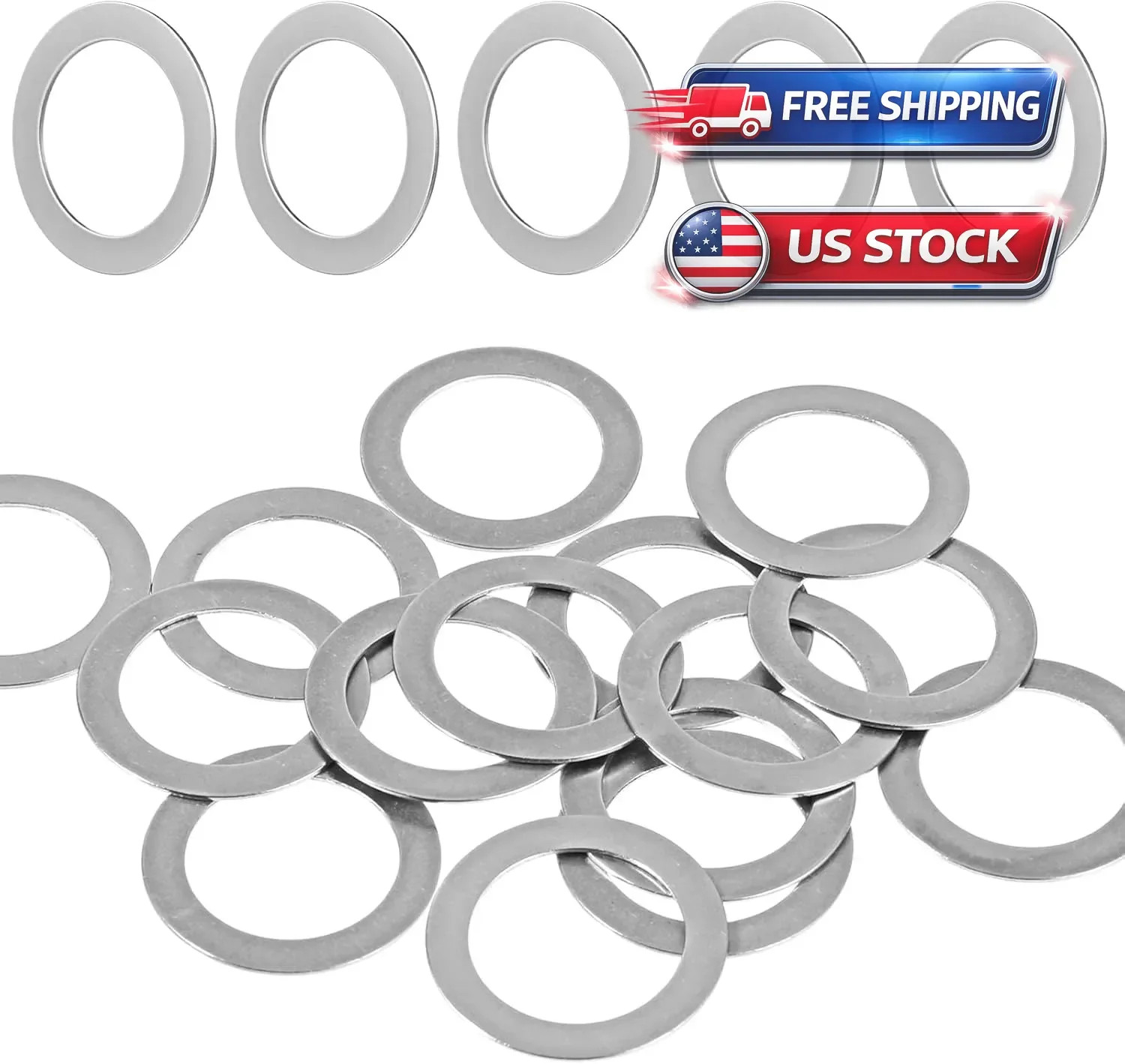 15PCS Pedal Washers Spacers, 9/16” Road Bike Pedal Extenders Bicycle Stainles…