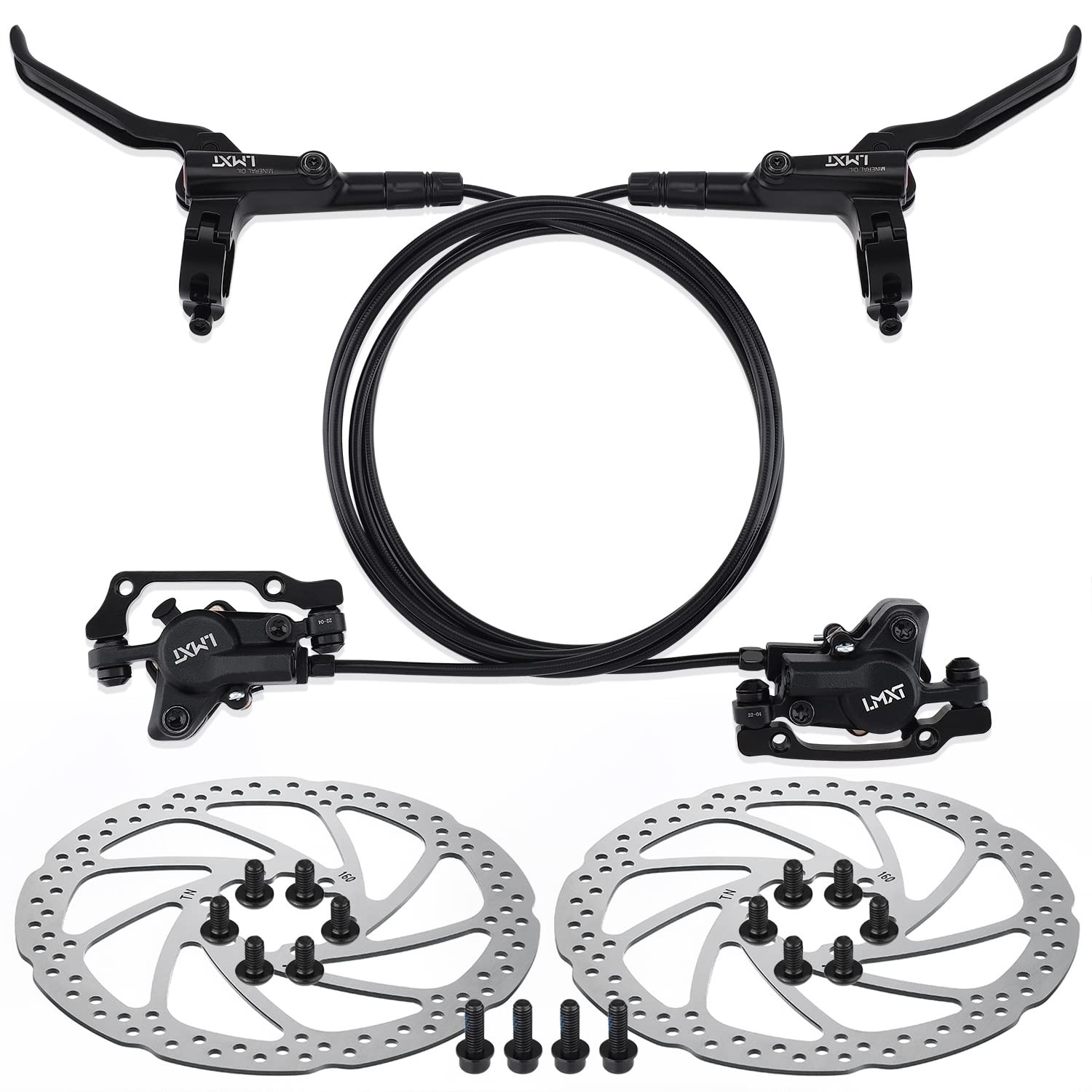 TOBWOLF 1 Pair MTB Disc Brake Set, Hydraulic Disc Brake Kit with 160mm Rotors…