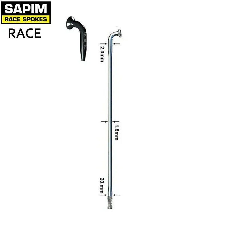 SAPIM RACE Spokes – 10-Pack – Silver Butted J-Bend NEW, includes FREE nipples