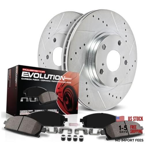 Front Brake Kit for Kia Forte 2019-23 – Drilled and Slotted Disc Rotors with