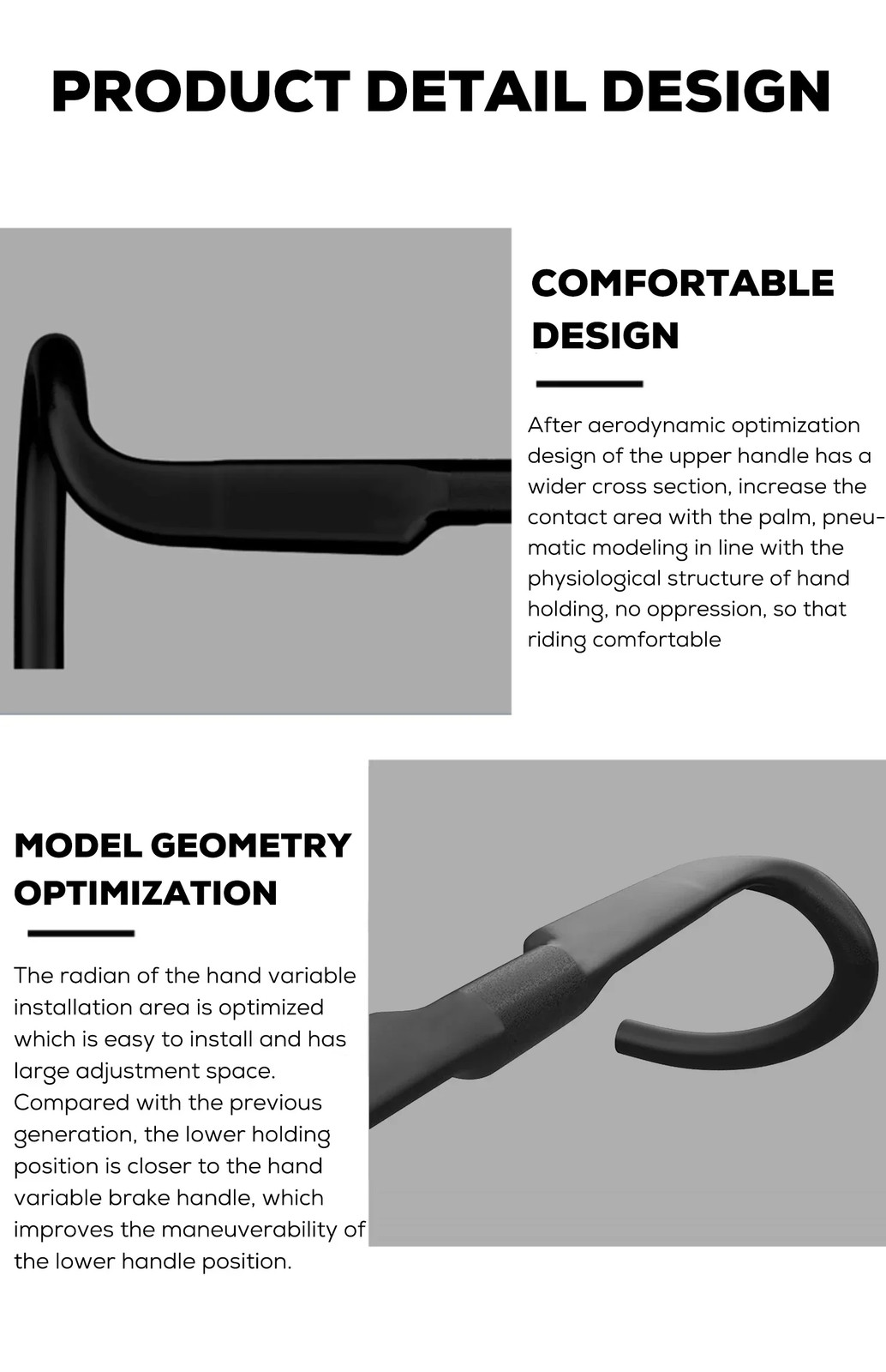 Road Bicycle Handlebar Carbon 360mm/380mm/400mm/420mm Fully Internal Routing