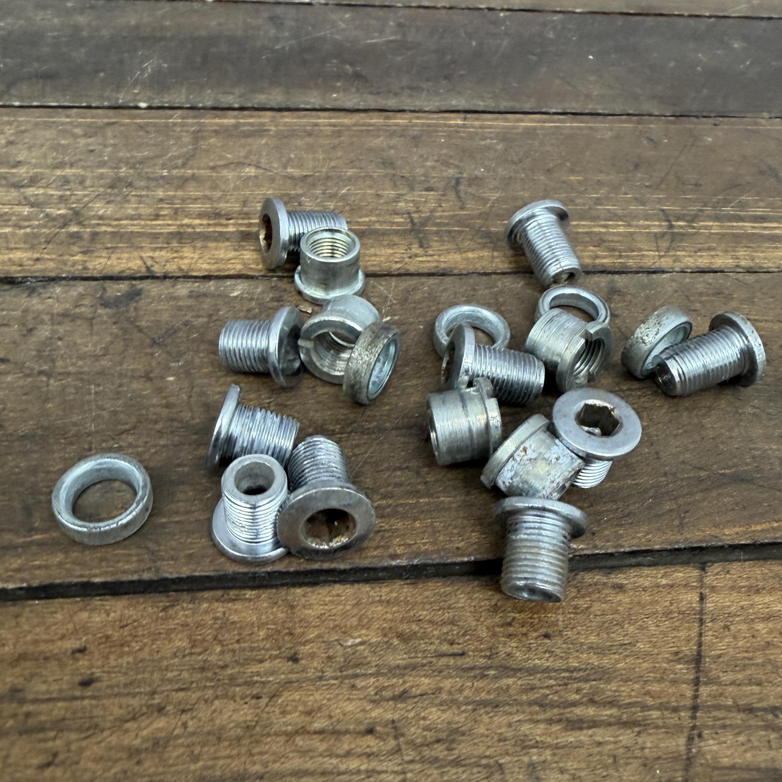 Vintage Takagi Tourney GS Triple Chainring Bolts Nuts Washers Spacers Bike Crank