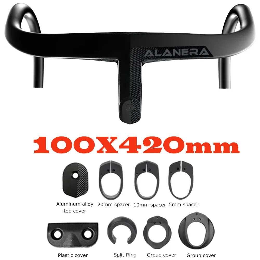 28.6mm Road Bike Cockpit Full Internal Cable Integrated Handlebar 360-440mm