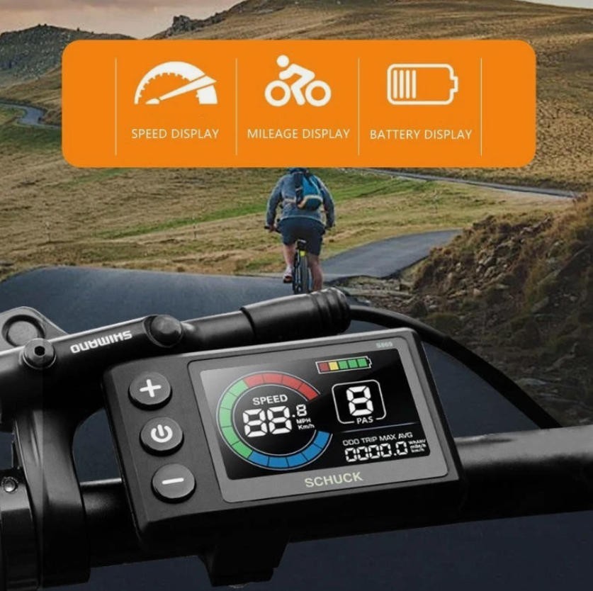 E-Bike Compatible S869 Smart LCD Color Screen with light wire 5PIN WP plug.