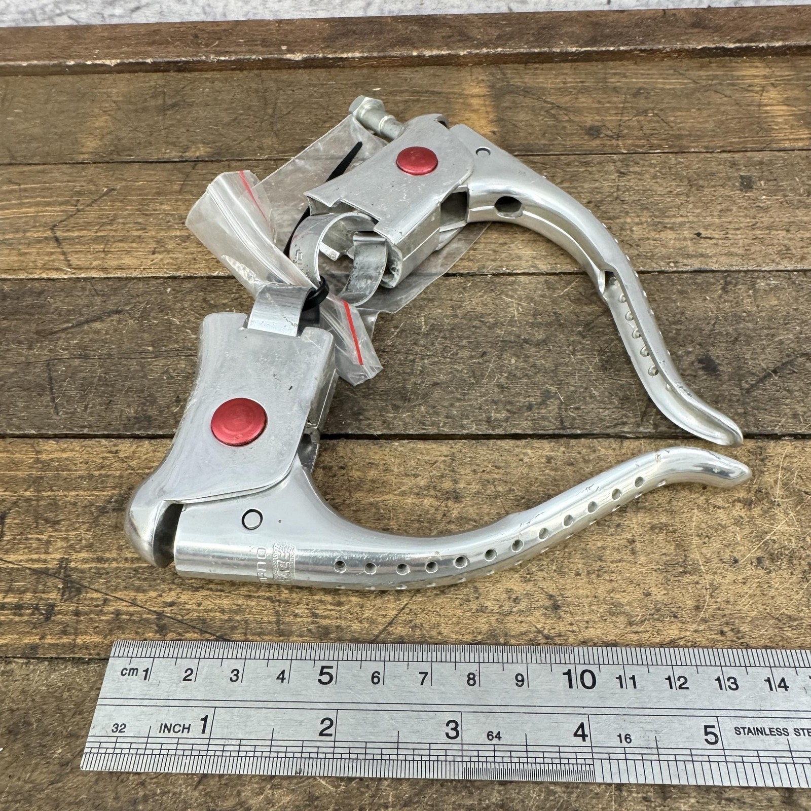 Vintage Shimano Dura-Ace Brake Levers 1st Gen Non-Aero Pair Drilled 4-Finger