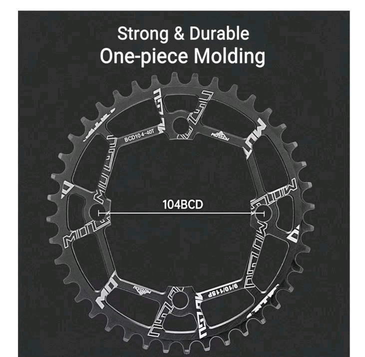 Bike Chainring 40T 42T 44T 46T 48T 50T 52T 104mm BCD Round Chainring Narrow Wide