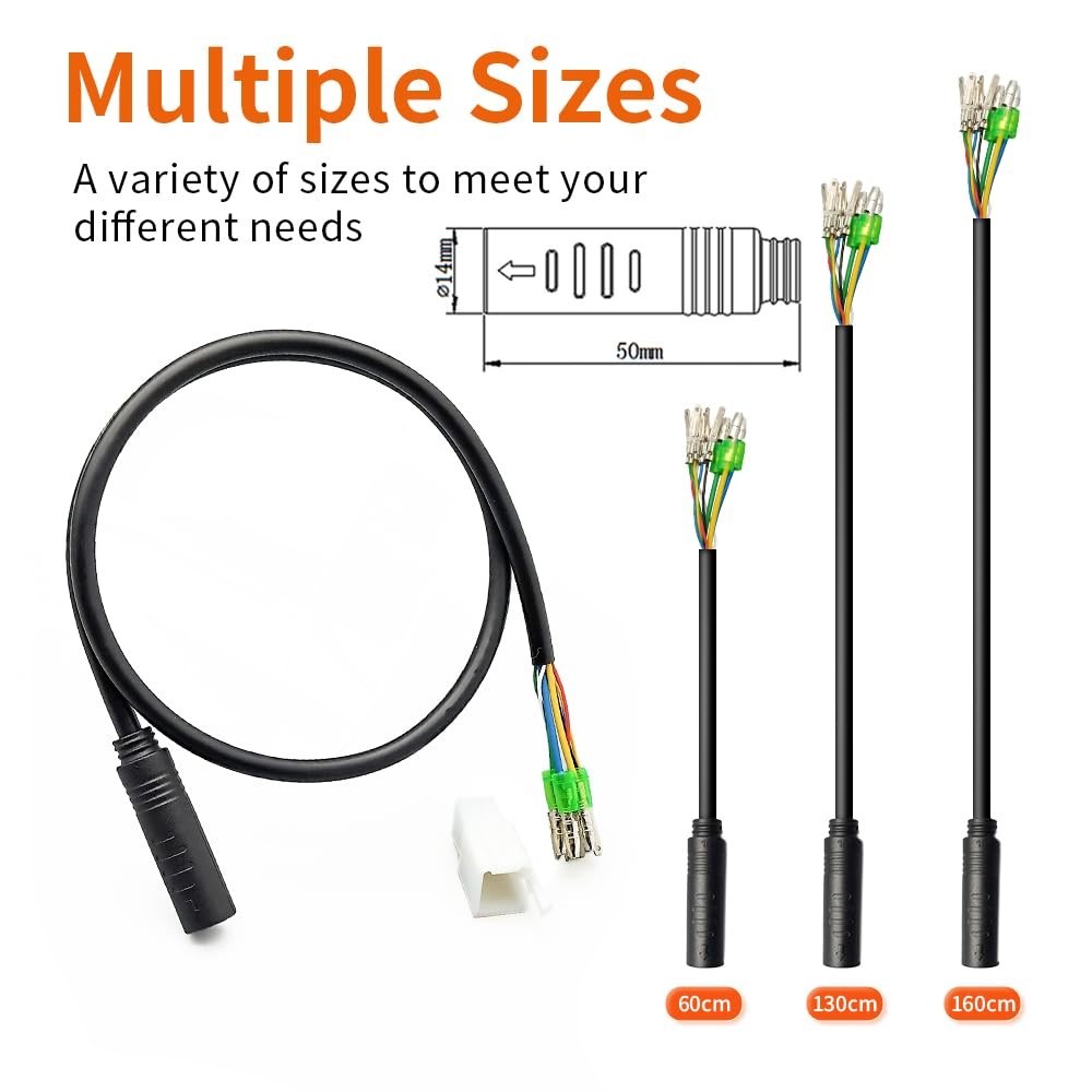 Waterproof 9 Pin Hub Motor Extension Cable for Ebike Conversion 36V 48V 52V 250W