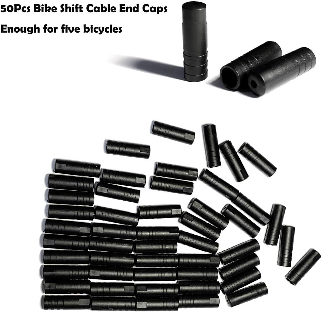 Lined Bicycle Bike Derailleur/Shift Cable Housing 4MM X 50FT 50 PCS Cable End Ca