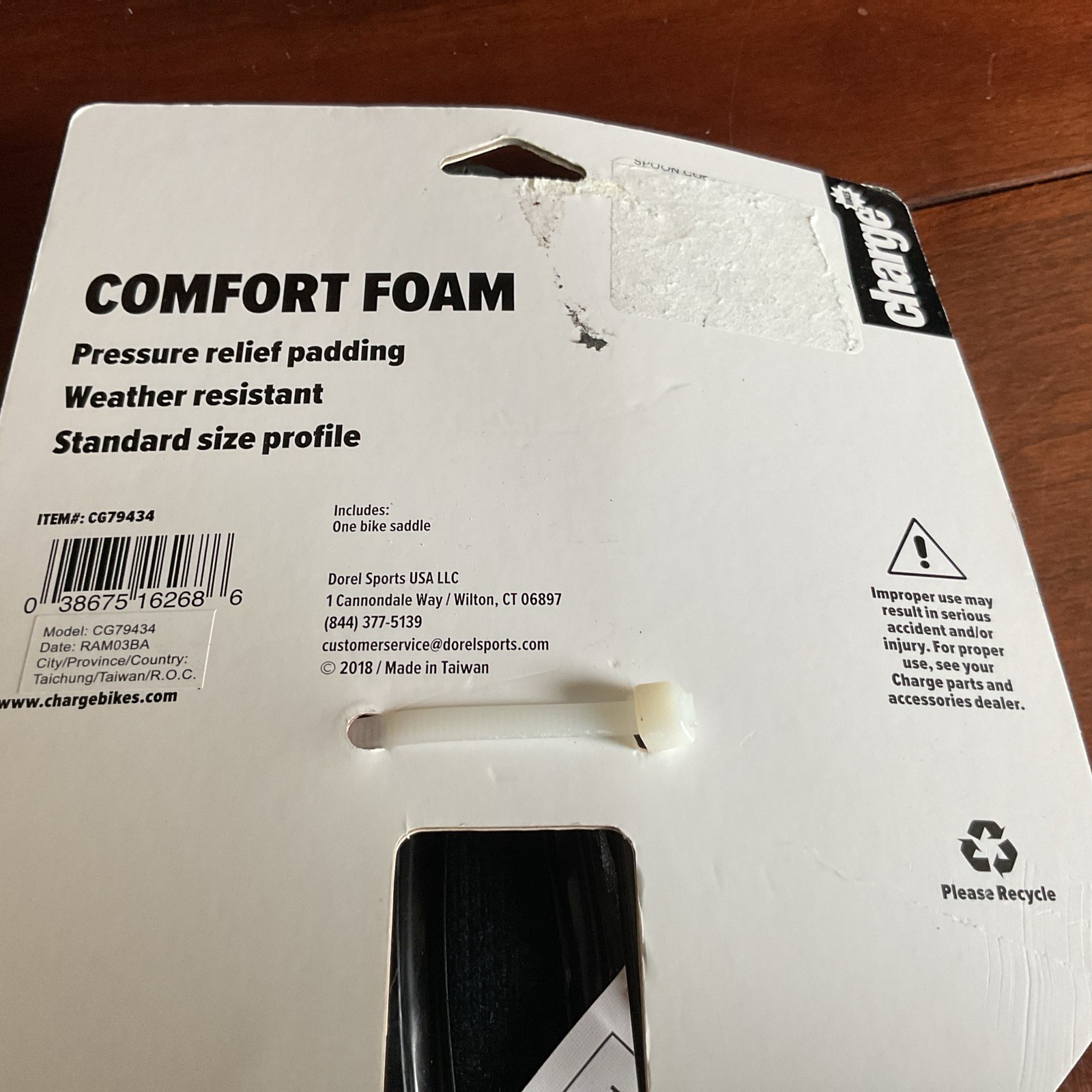 Charge Spoon Comfort Foam Bike Black Water Resistant Saddle Seat NEW