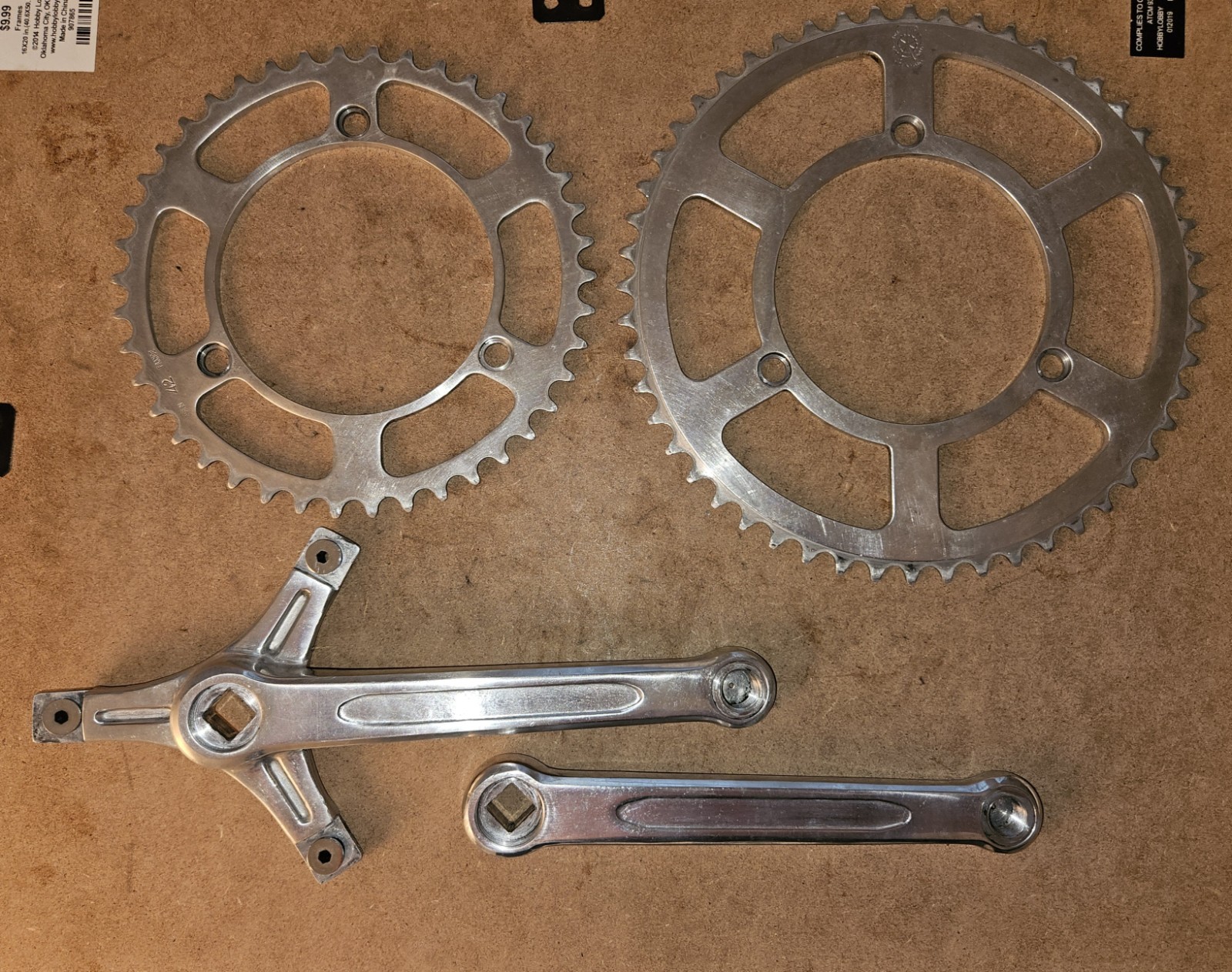 Vintage TA Specialites 3 Arm Double Crankset 170mm 52, 42 Chainrings!