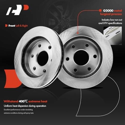 12.01 Inch (305mm) Disc Brake Rotors, 2-Pack | Compatible with Front Vented