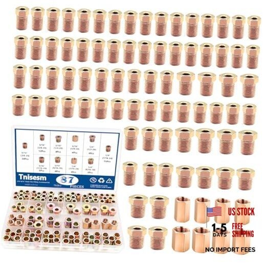 3/16″ & 1/4″ Brake Line Fittings Assortment Kit,3/8 Inch-24 87PCS-3/16“&1/4”