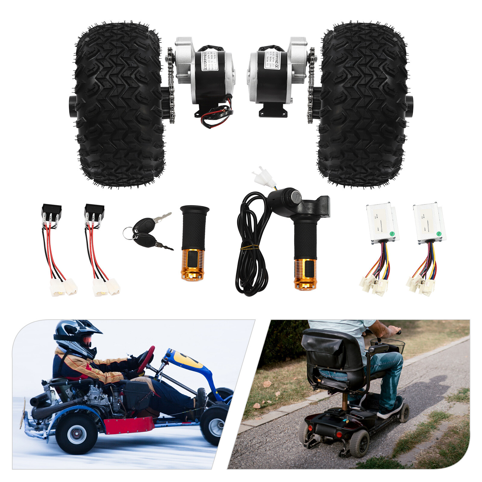 10 In 24V 250W Motor Drive Air Wheel Conversion Kit for Electric Scooter