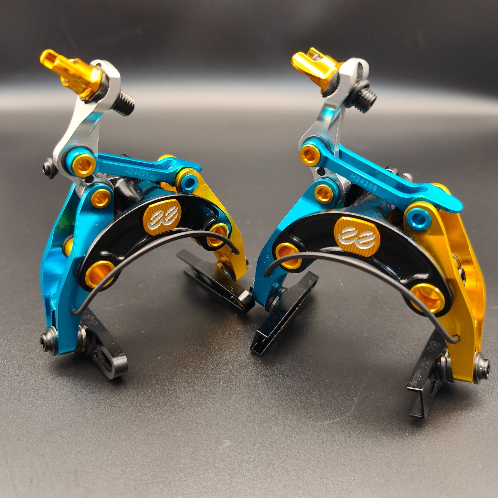 Cane Creek G4 eeBrake Aquaking Edition Regular Mount Set Turquoise/Gold