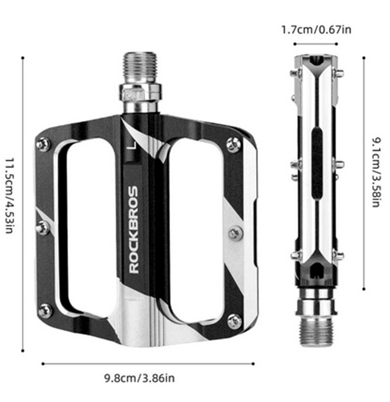 ROCKBROS MTB 9/16″ DU Sealed Bearing Flat Aluminum Pedals Bike Bicycle Pedals