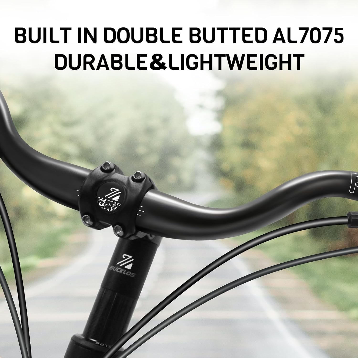 BUCKLOS 31.8mm—55mm Rise Mountain Bike Handlebars Riser Bar, Aluminum Alloy MT