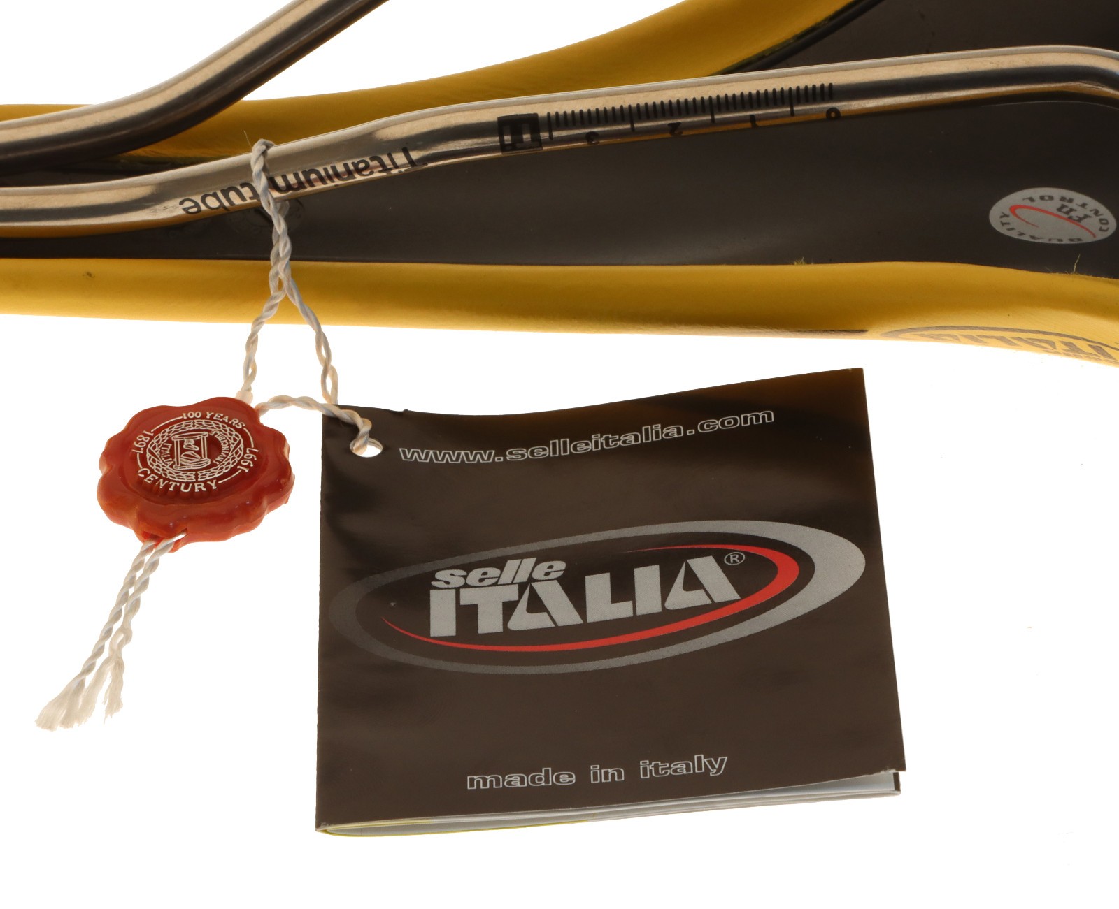 Selle Italia SLR Saddle Carbon Fiber Titanium Rails Yellow Leather NIB NOS NEW