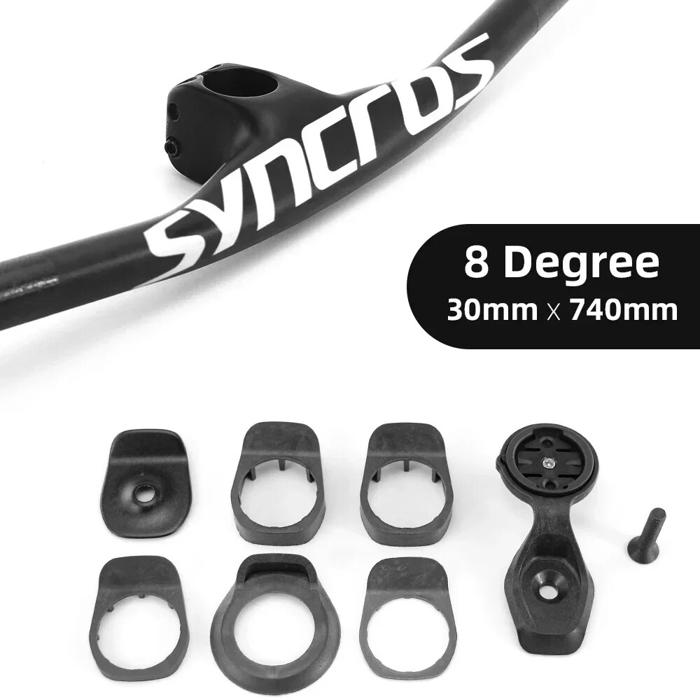 28.6mm -8 Degree Full Cabon Fiber MTB Bicycle Integrated Handlebar 740mm