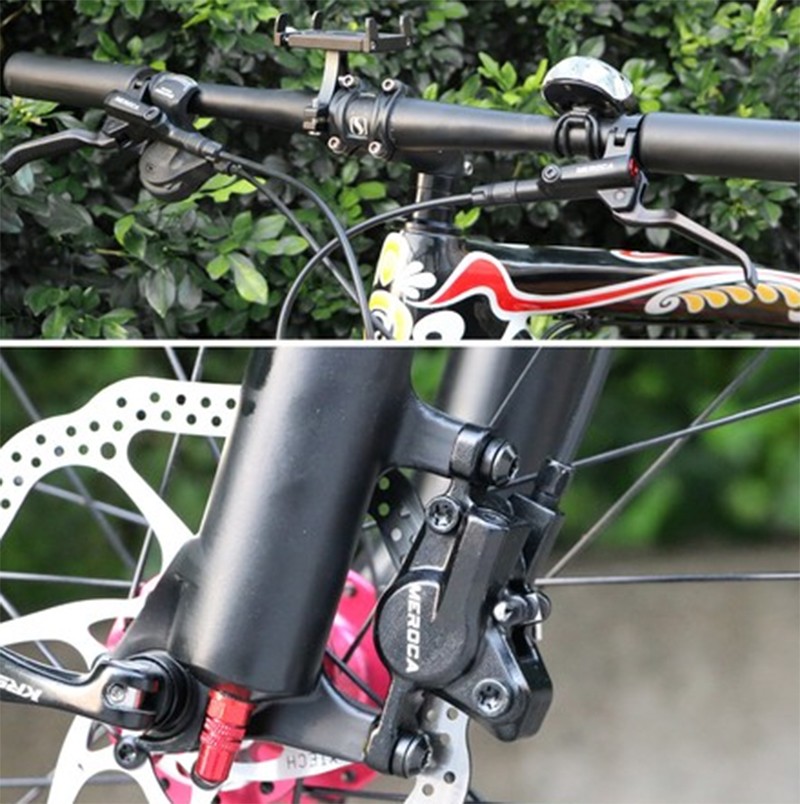 2pcs MTB Bike Hydraulic Disc Brake 2-Piston Front/Rear 800/1400mm +160mm Rotor