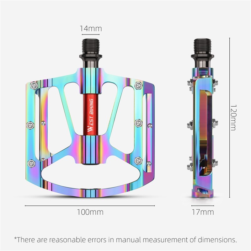 WEST BIKING 3 Sealed Bearing 9/16″ Bicycle Pedals Cycling Bike Pedals Colorful