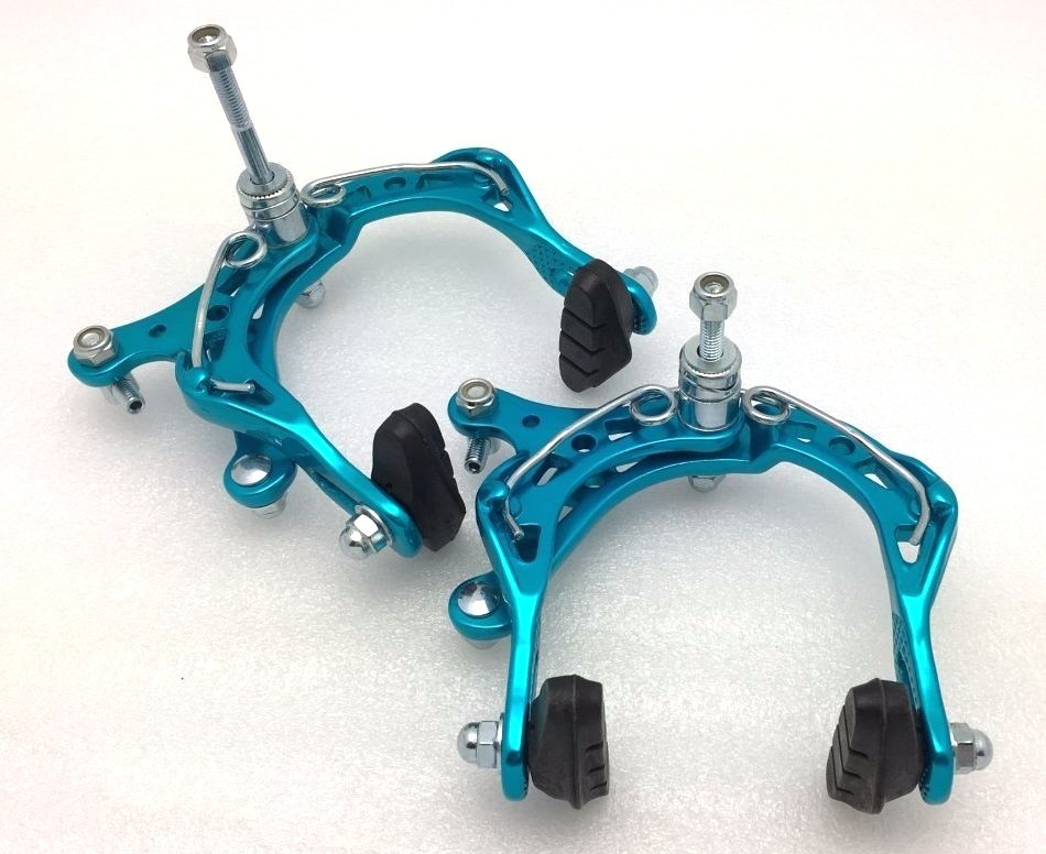2000A BICYCLE BIKE ALUMINUM SIDE PULL BRAKE CALIPER MTB BMX BLUE FRONT + REAR