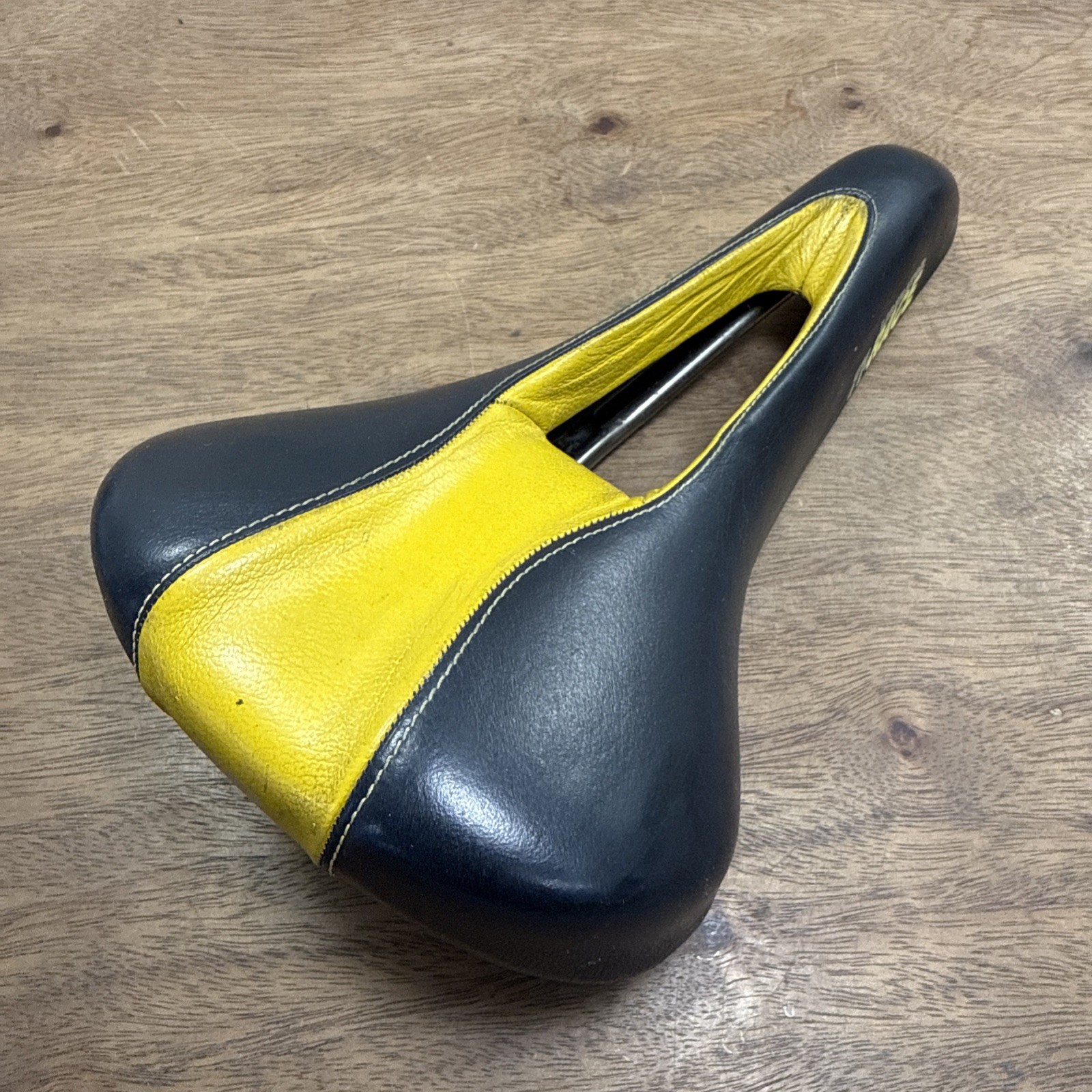 Selle Italia TFI Terry Liberator Ti-Race Bike Saddle Black Yellow Leather Cutout