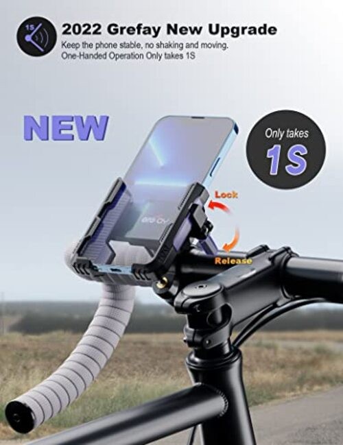Bike Phone Mount【1S Quick Release】 Motorcycle Phone Mount Two Purple