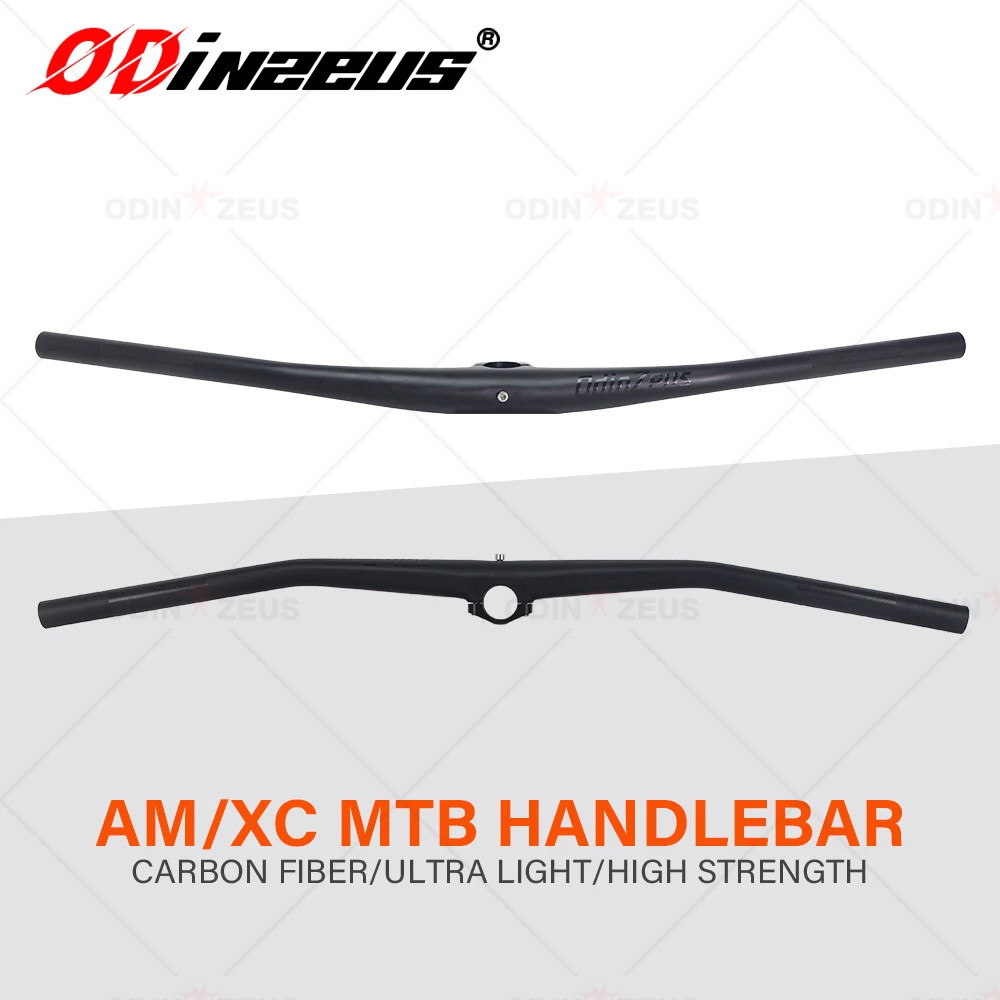 Carbon Fiber Integrated MTB Flat Riser Bar 720-800mm Width 28.6mm Steerer