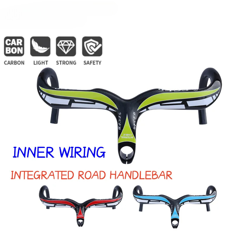 Carbon Fiber Road Bicycle Integrated Handlebar with Stem Reach 89mm Drop 130mm