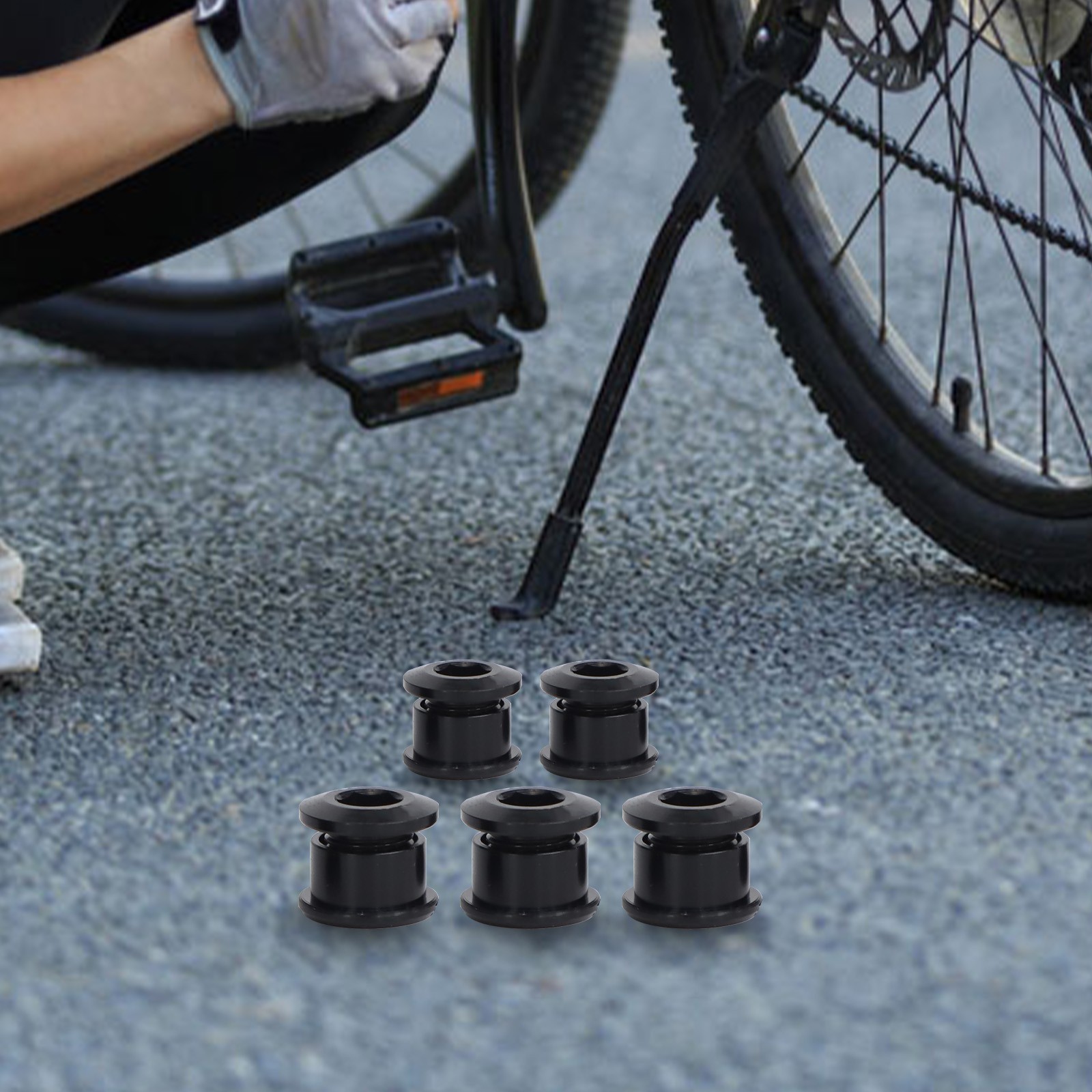 Pack of 5 Lightweight Chainring Bolts Using Strong 7075 Aluminum Alloy Material