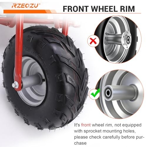 6 Inch Front Mini Bike Wheel Rim Kit for Coleman Baja Doodlebug Motovox