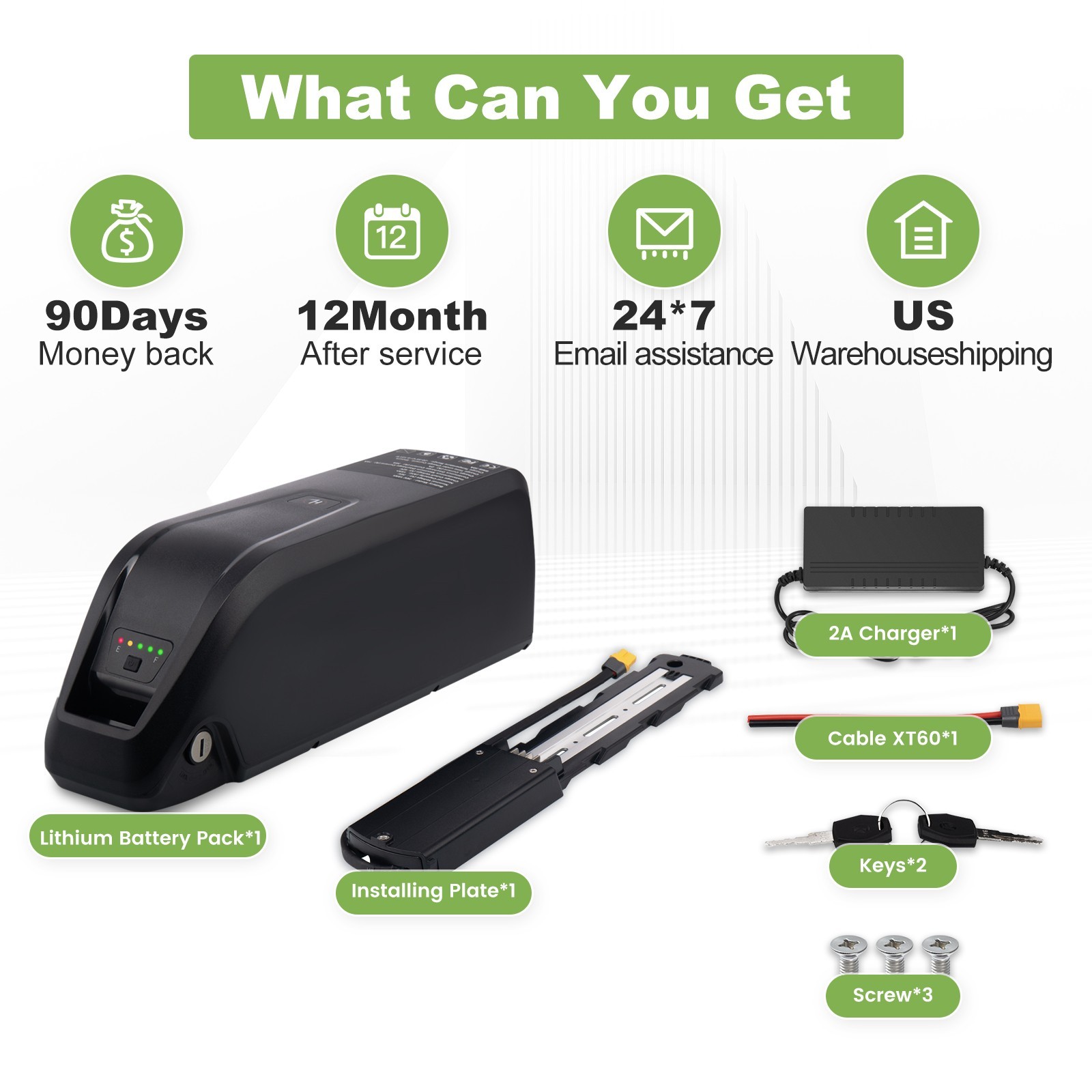 Hailong 4PIN 48V 36V Lithium Ebike Battery 15Ah Electric Bike Battery 200W-1000W