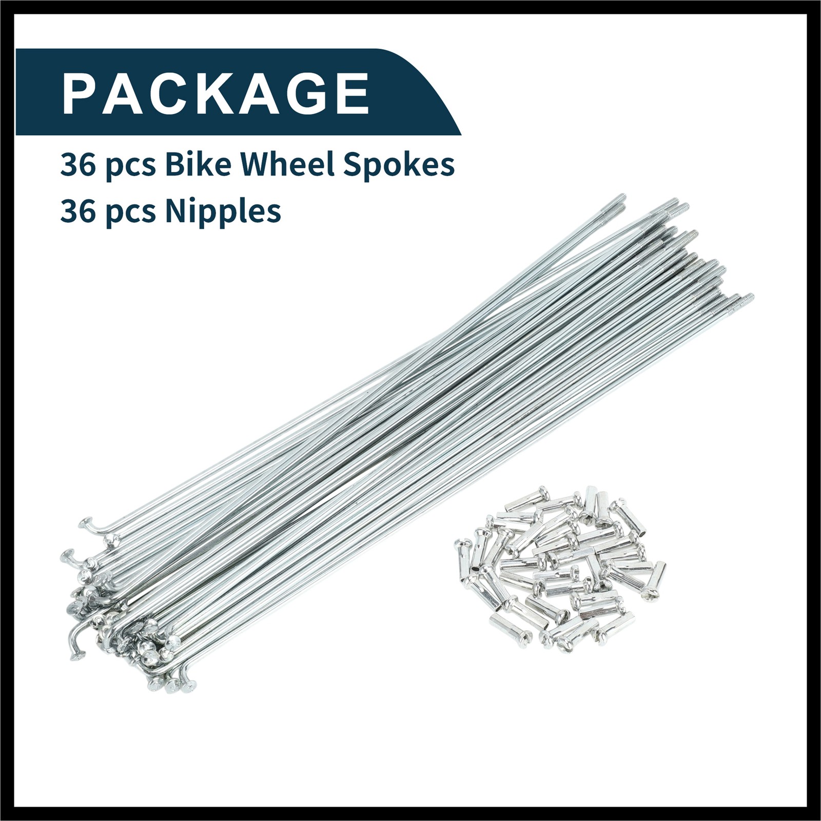 1Set 14G 171mm Length Bicycle Spokes Nipple Carbon Steel Galvanized Universal