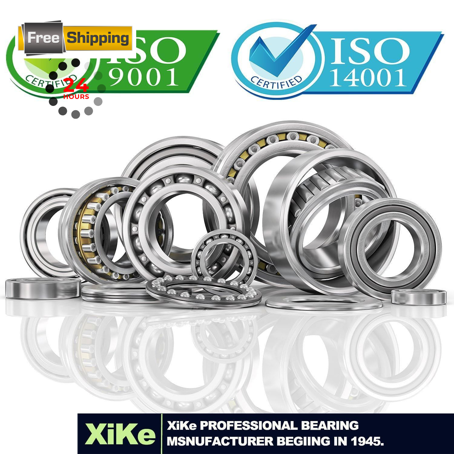 XiKe 4 Pack 99502HNR Bearing ID 5/8″ x OD 1-3/8″ x Width 7/16″, Replacement…