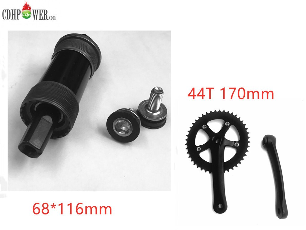 CDHPOWER Single Speed Crankset 44T 170mm Crankarms & 68*116mm BB-Mountain Bike
