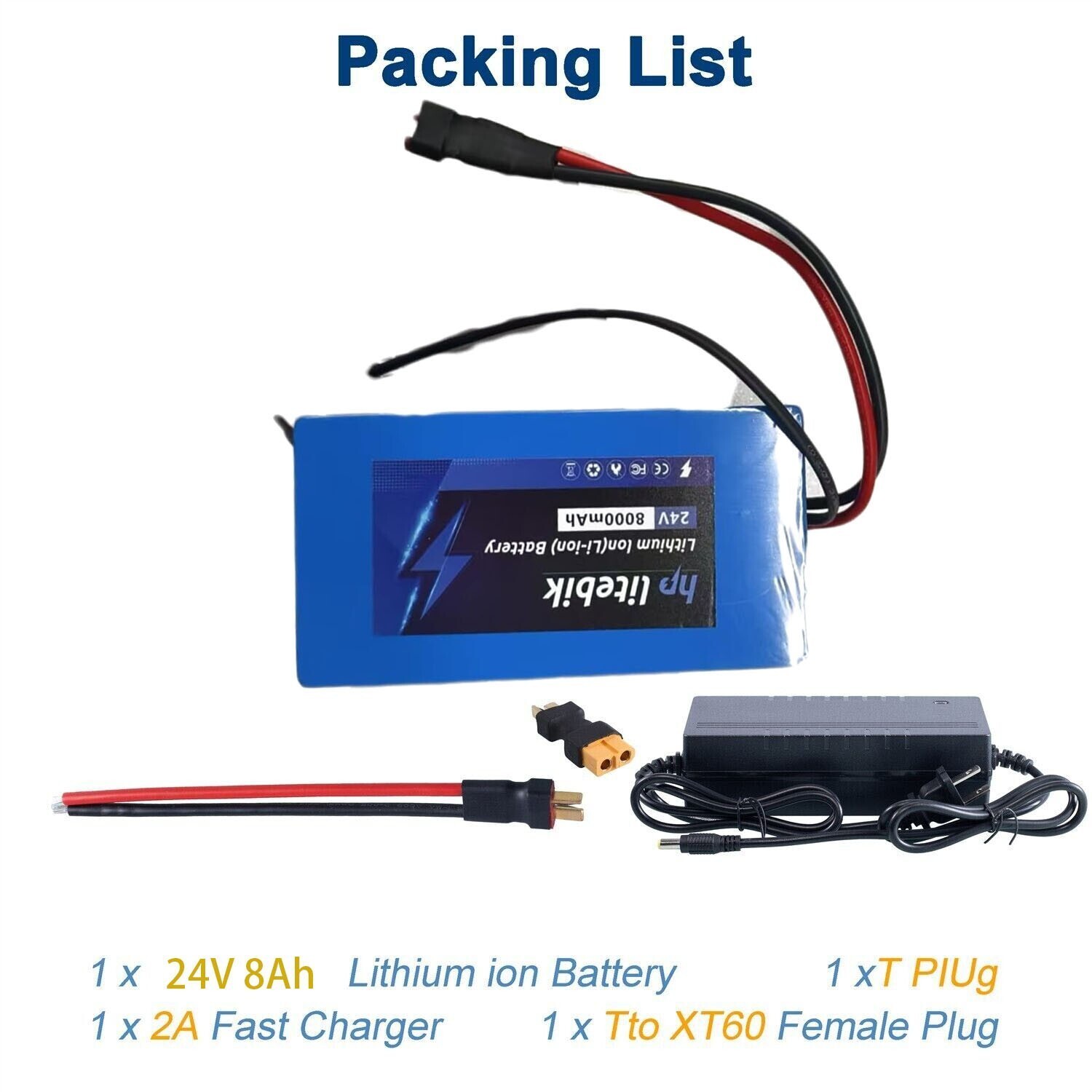 24V Electric Bicycle Bike Replacement Battery For 24V 350W 250W 500W 800W eBike
