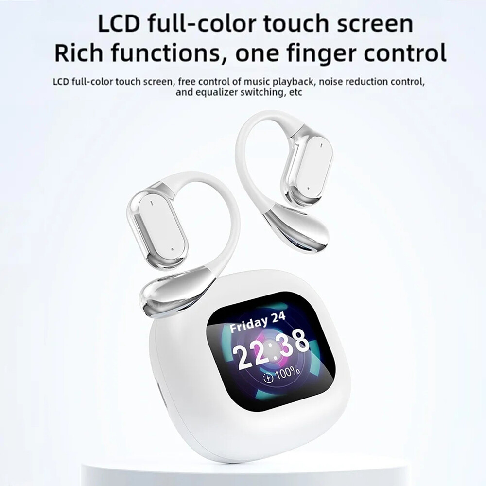 Bluetooth 5.4 Headphones Wireless Earbuds Open-Ear Sport Headset Touch Screen