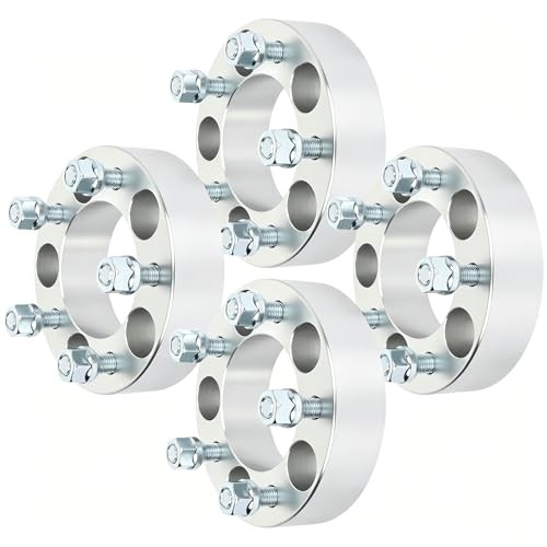 4PCS 5 Lug Wheel Spacers 5×4.5 to 5×4.5 12×1.5 82.5mm 1.5″ Silver Compatible