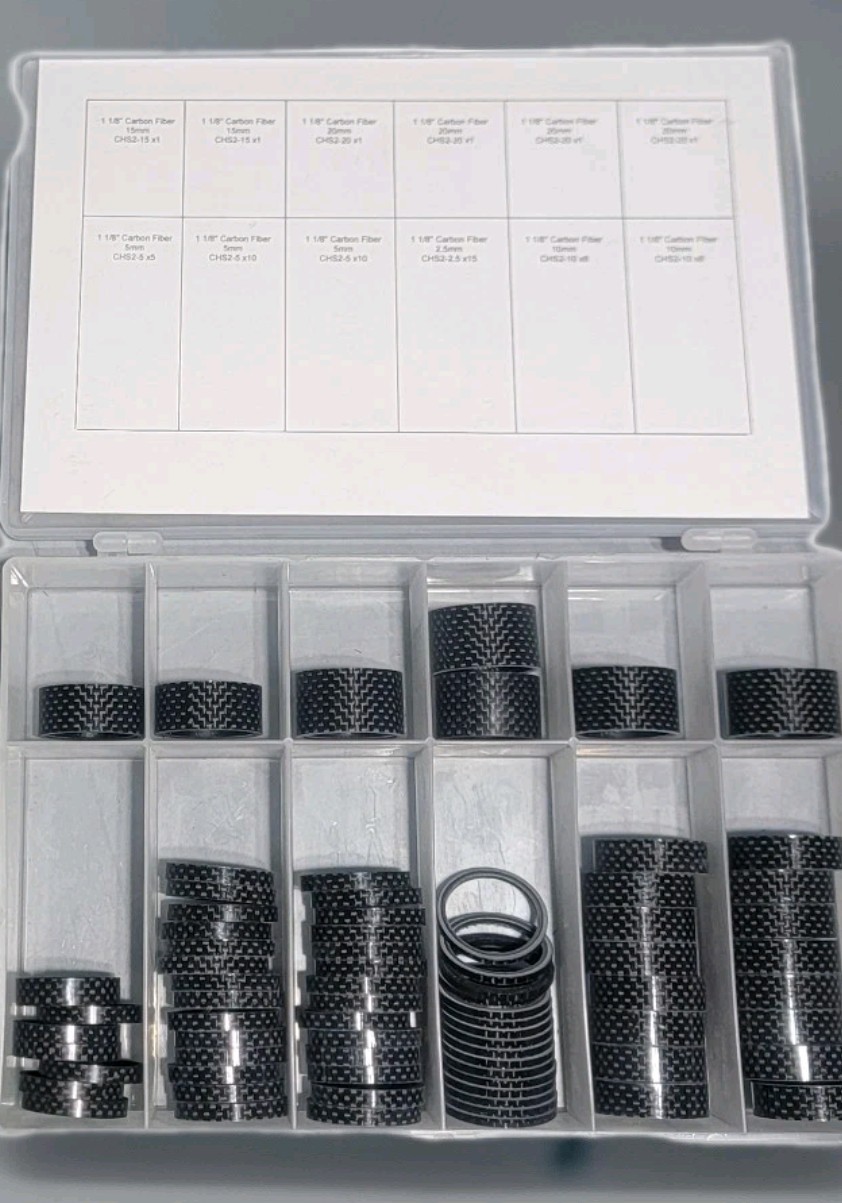 Wheels Manufacturing HS-KIT5 Carbon Fiber Headset Spacer Kit 1-1/8″ Full +Extras