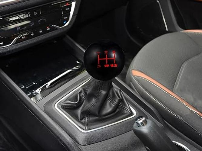 5 Speed Shift Knob—Shifter Lever Head—Black and Red—B Lower Right Backward