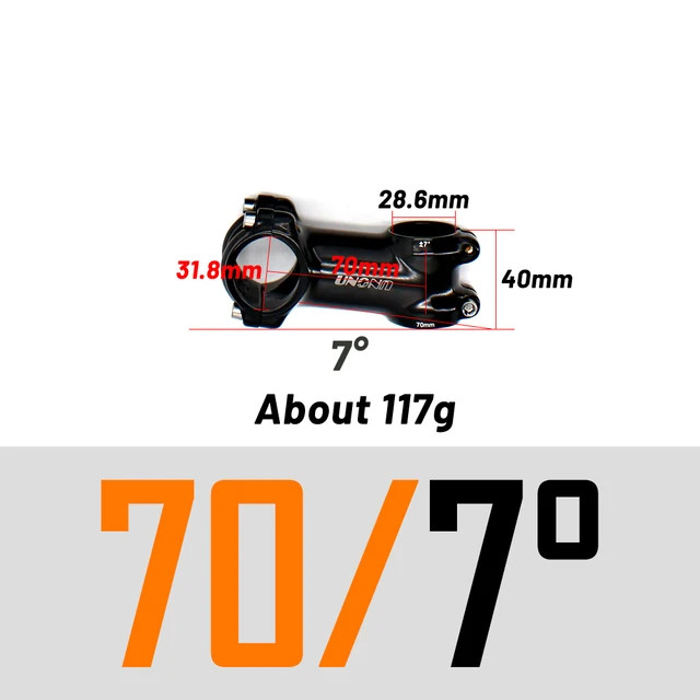Road Bicycle Stem Ultralight 7 17 35 Degree MTB Stem Fork 28.6 31.8mm 60-130mm