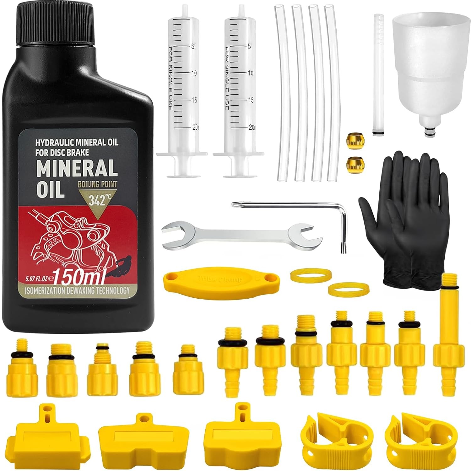 Bicycle Hydraulic Brake Bleed Kit with 150ML Mineral Oil For Bikes