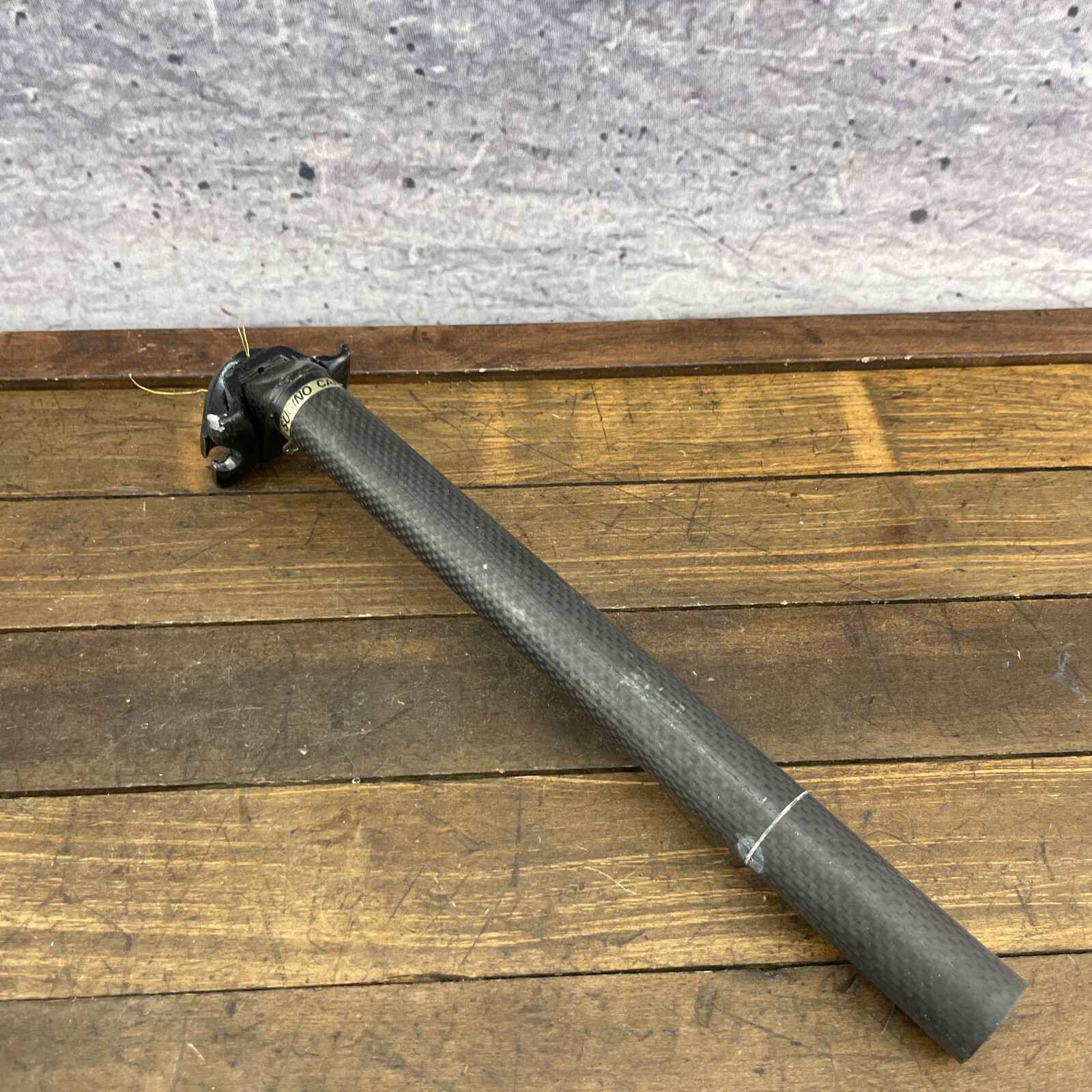 Vintage Sugino Carbon Fiber Seatpost 24.7 mm 285 mm MTB Road 24.7 mm Grooved