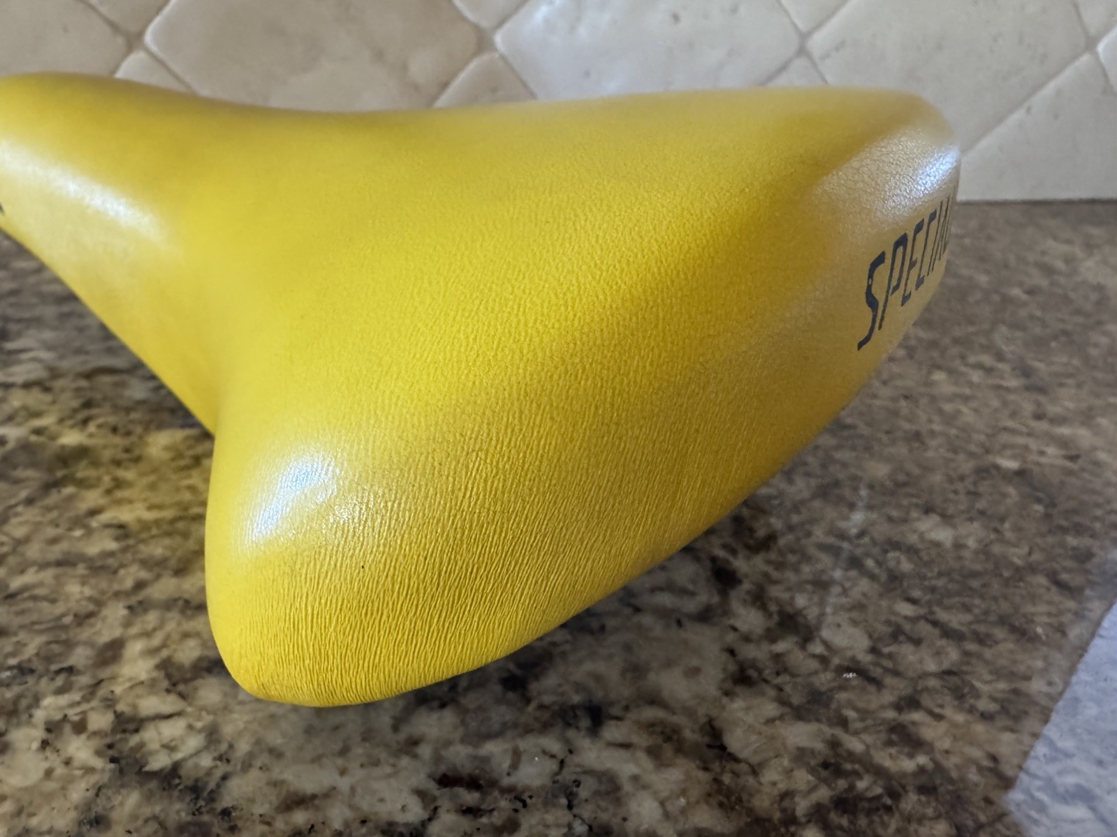 Specialized Vintage Saddle Seat. Italy. Flag Logo. 1980’s. Yellow. Bicycle.
