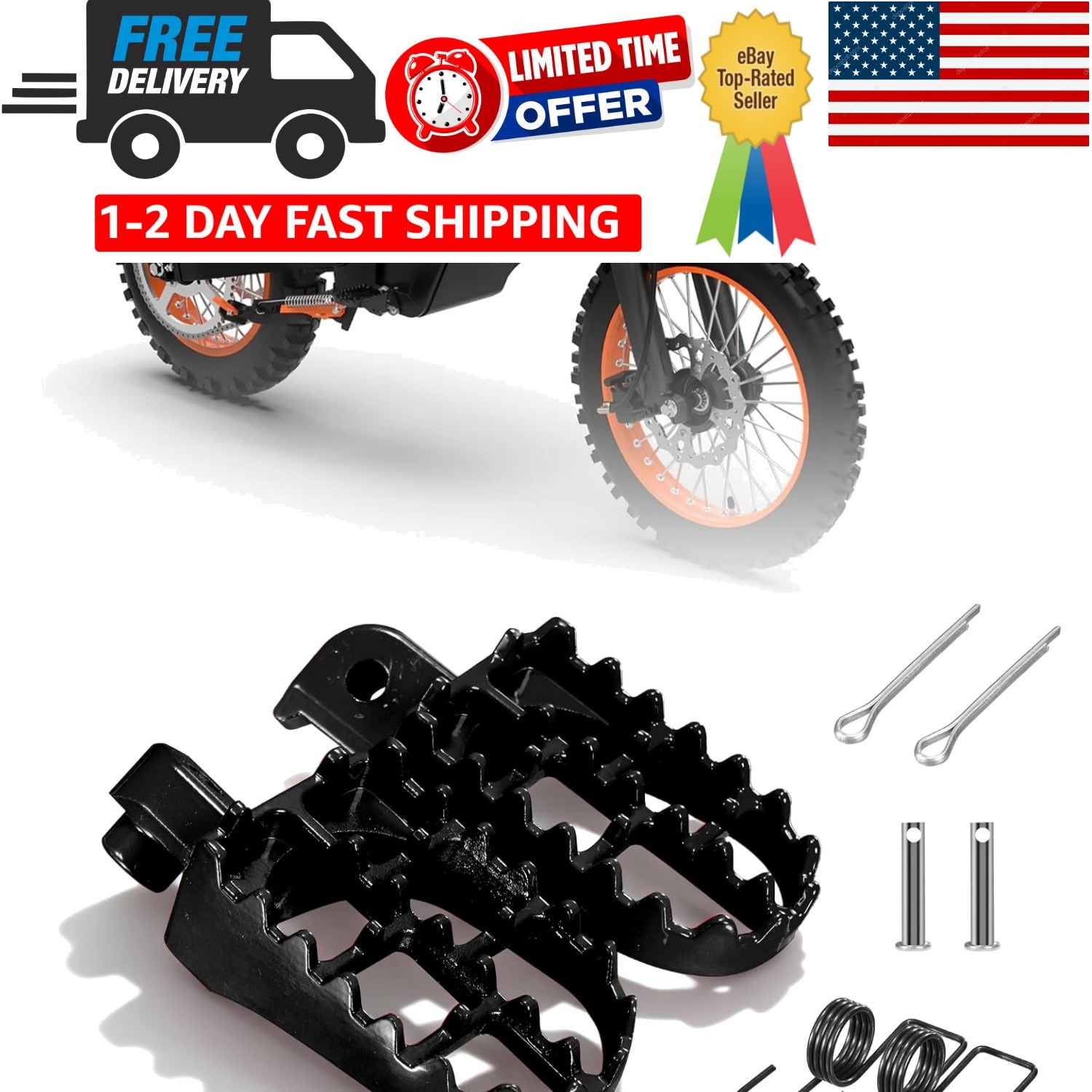 Dirt Bike Foot Pegs for Tuttio Soleil01, Aluminum E-bike Pedals for Coleman M…