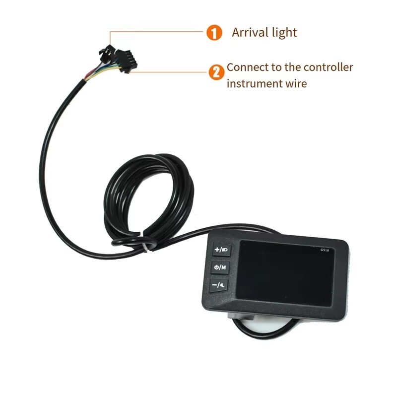 24/36/48/60V E-Bike Colorful Display 2/5 Pin SM&WP Plug LCD Meter Panel Display