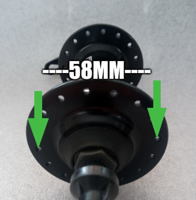 Fat bike front hub 135mm 32 hole, aluminum QR disc type with Skewer.