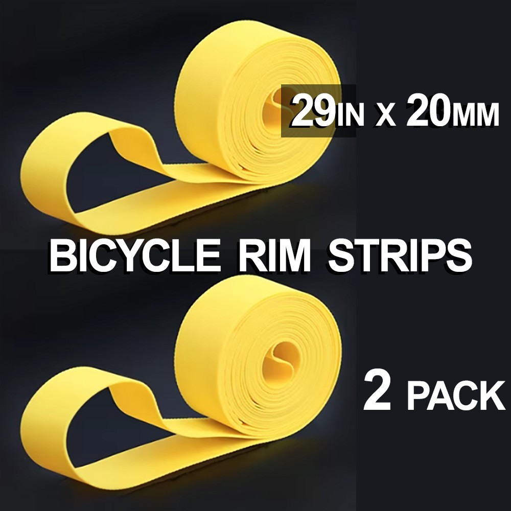 Yellow Bicycle Wheel Rim Strips – 29 in x 20mm – 2 pk – Alternative to Rim Tape
