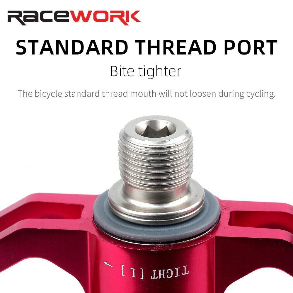 Racework Widen Bicycle Pedals Aluminium 3 Bearings MTB Road Bike 9/16″Pedals
