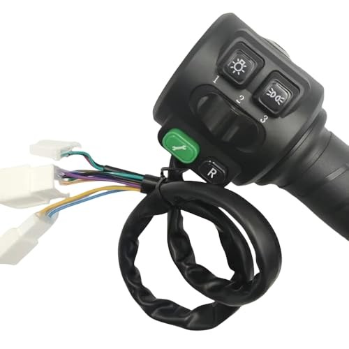 Fardriver Hall Type Twist Throttle Set,Three Speed/Reverse/Parking/Horn/Light